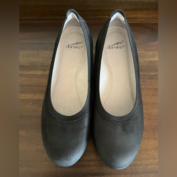 DANSKO Kristen Black Suede Ballet Flats Size 38 US 7.5-8 - Picture 2 of 10